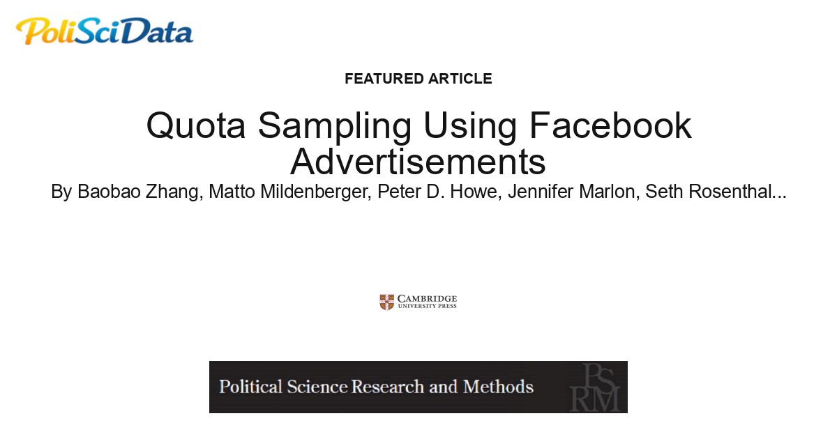Article card for article: Quota Sampling Using Facebook Advertisements