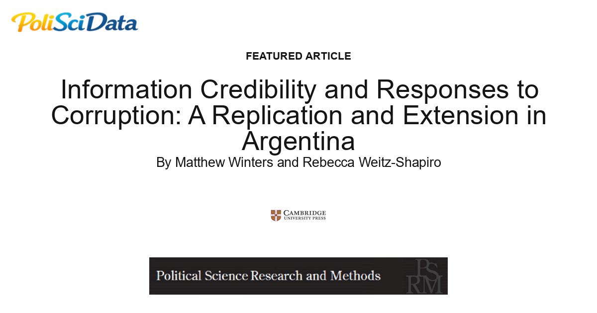 Article card for article: Information Credibility and Responses to Corruption: A Replication and Extension in Argentina