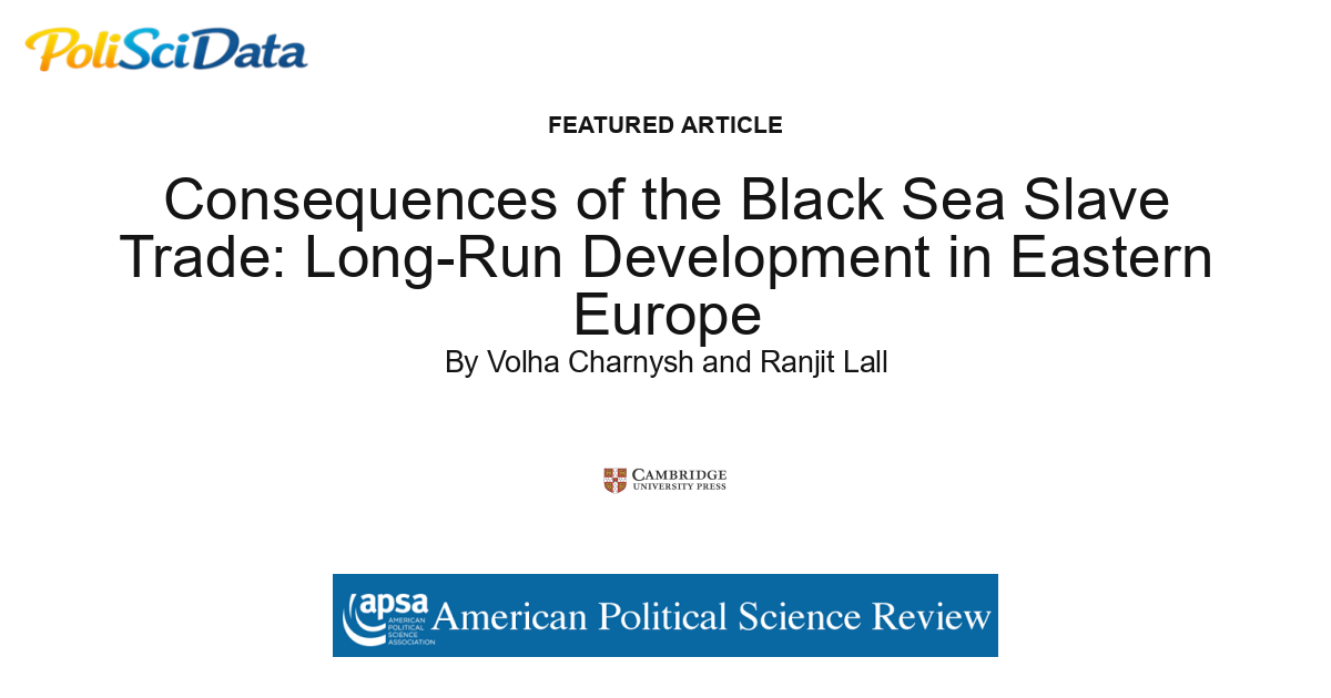 Article card for article: Consequences of the Black Sea Slave Trade: Long-Run Development in Eastern Europe
