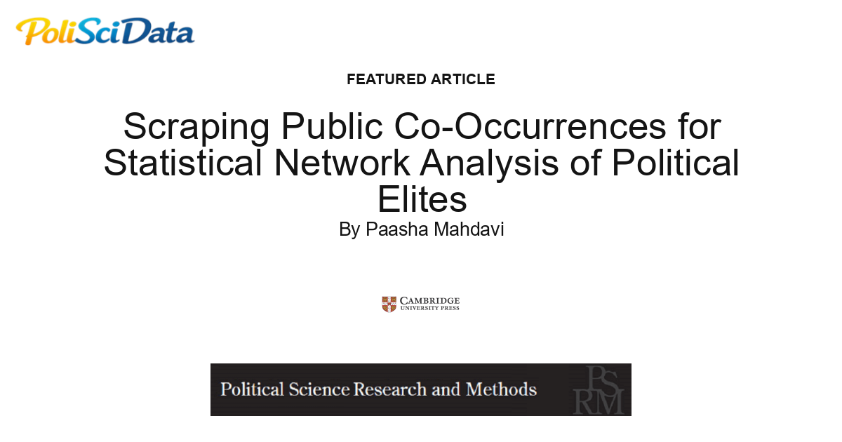 Article card for article: Scraping Public Co-Occurrences for Statistical Network Analysis of Political Elites