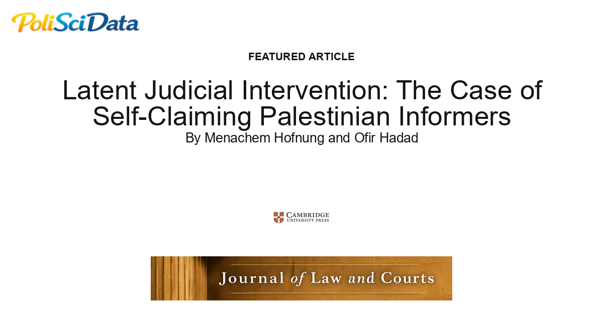 Article card for article: Latent Judicial Intervention: The Case of Self-Claiming Palestinian Informers