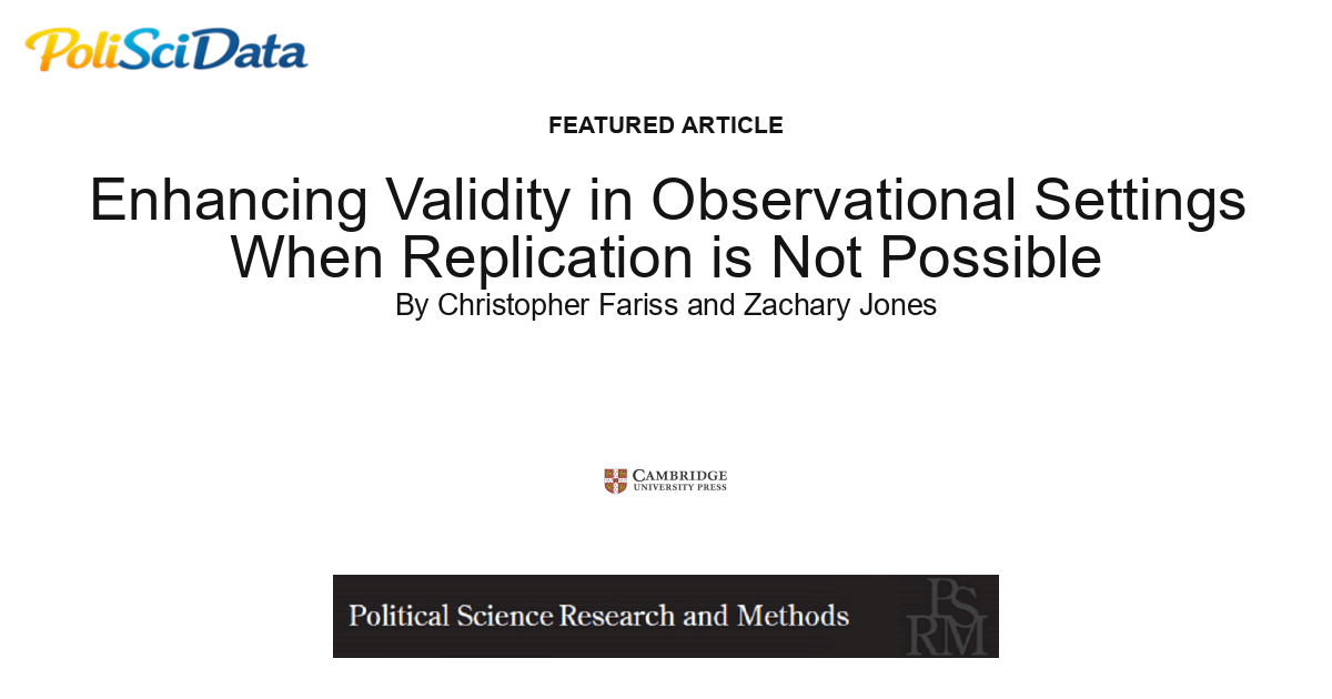Article card for article: Enhancing Validity in Observational Settings When Replication is Not Possible