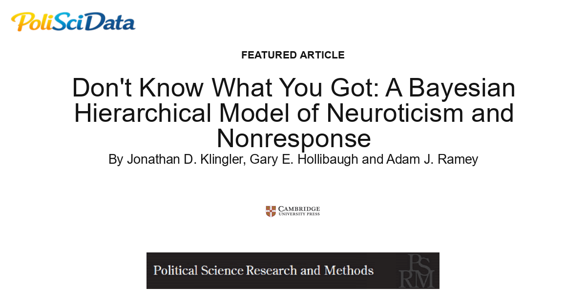 Article card for article: Don't Know What You Got: A Bayesian Hierarchical Model of Neuroticism and Nonresponse