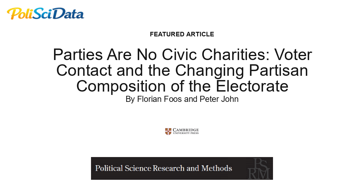 Article card for article: Parties Are No Civic Charities: Voter Contact and the Changing Partisan Composition of the Electorate