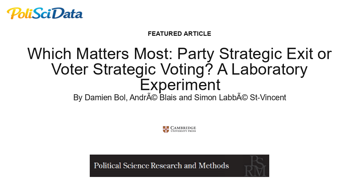 Article card for article: Which Matters Most: Party Strategic Exit or Voter Strategic Voting? A Laboratory Experiment