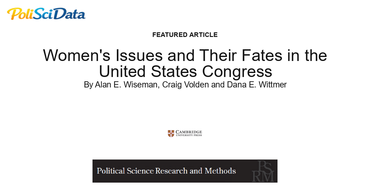 Article card for article: Women's Issues and Their Fates in the United States Congress