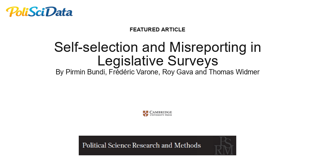 Article card for article: Self-selection and Misreporting in Legislative Surveys