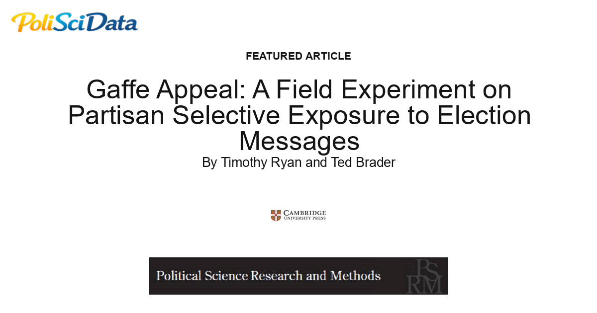 Article card for article: Gaffe Appeal: A Field Experiment on Partisan Selective Exposure to Election Messages