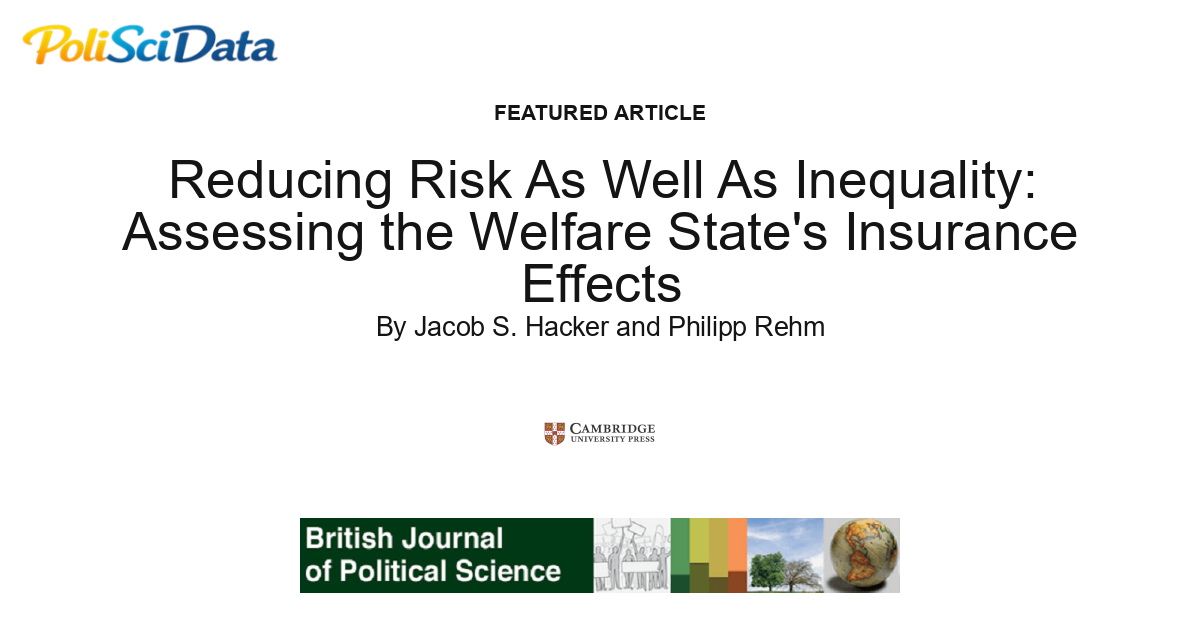 Article card for article: Reducing Risk As Well As Inequality: Assessing the Welfare State's Insurance Effects