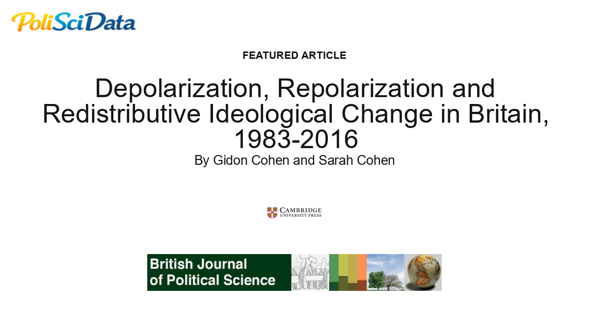 Article card for article: Depolarization, Repolarization and Redistributive Ideological Change in Britain, 1983-2016