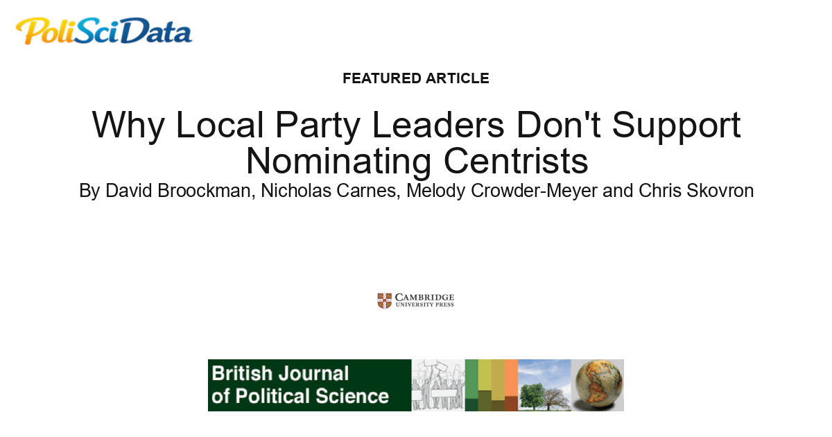 Article card for article: Why Local Party Leaders Don't Support Nominating Centrists